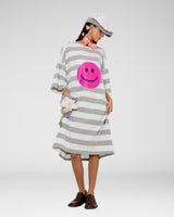 Happy Striped Dress — Gray