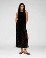 Dune Mesh Maxi Dress — Black
