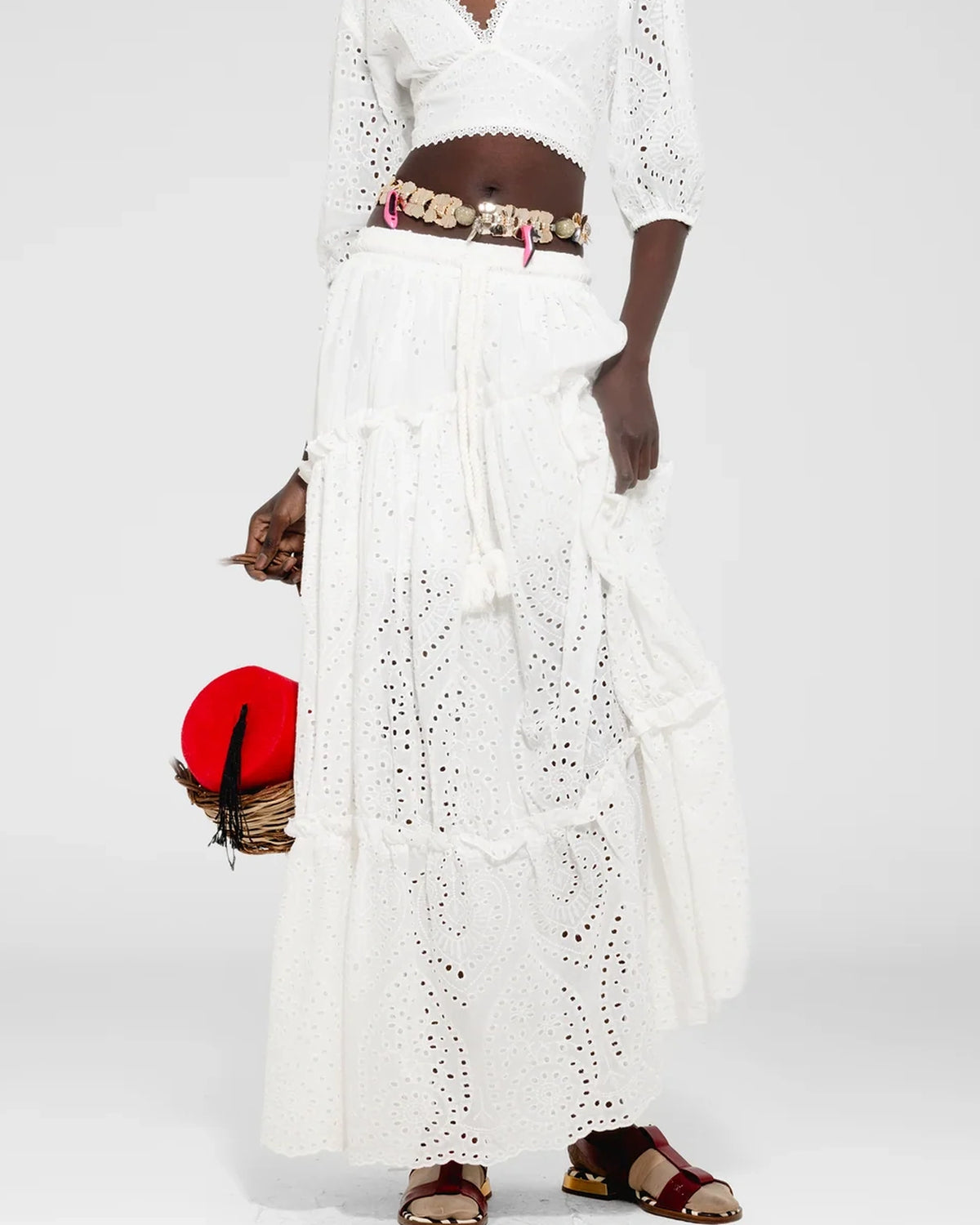 Eyelet Maxi Skirt 