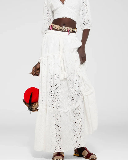 Eyelet Maxi Skirt 