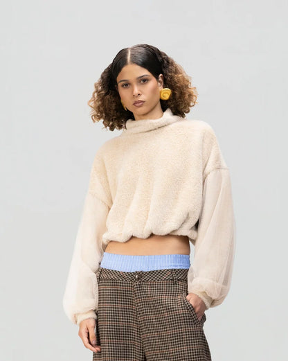 Cloudform Cropped Knit Sweatshirt