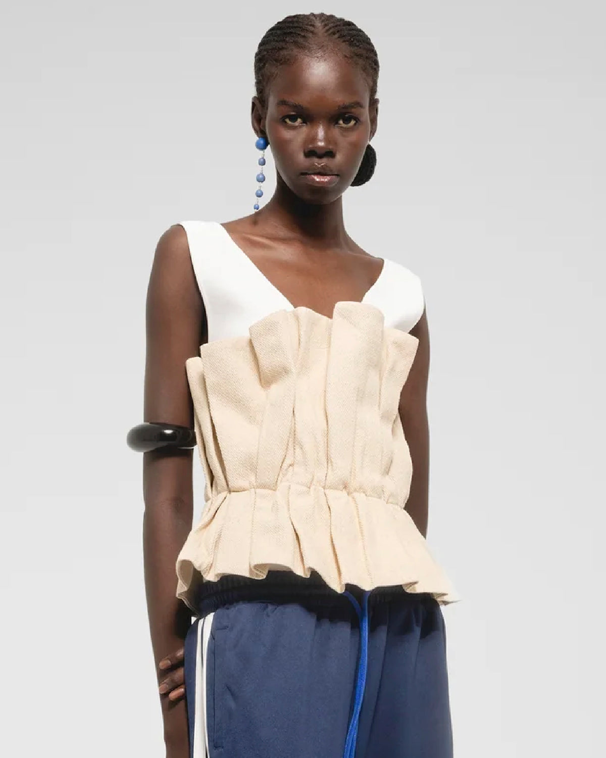Pleat Strapless Corset